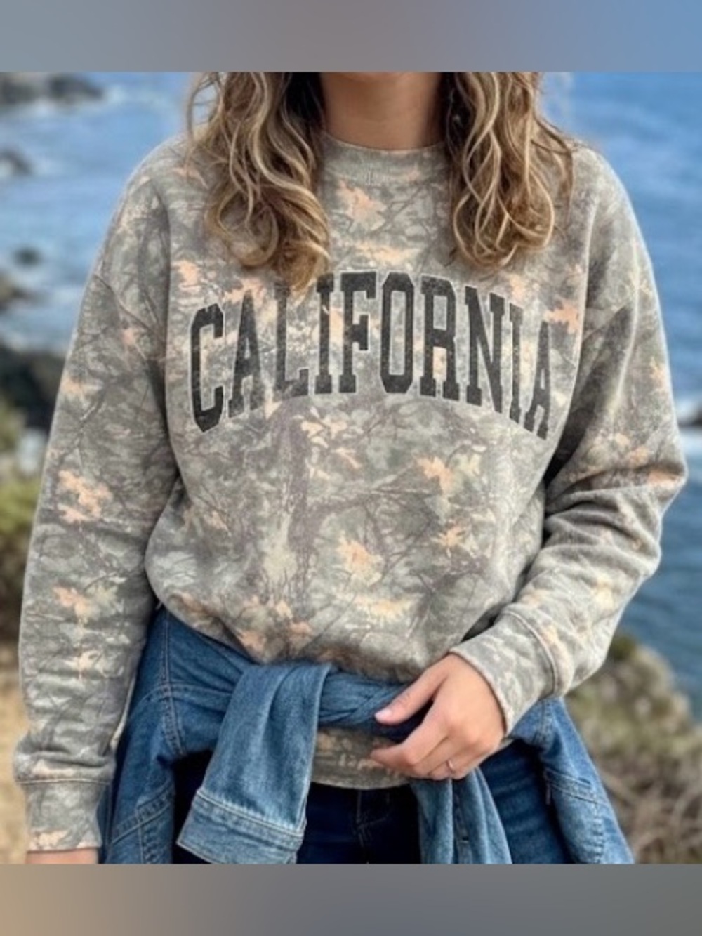 Fleece  California camo cotton sweater